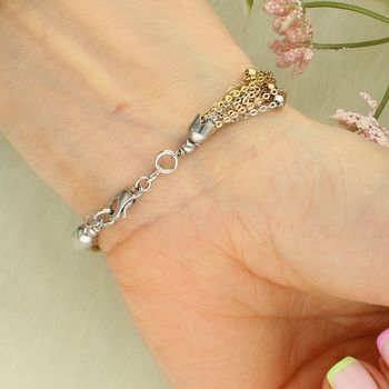 Srebrna bransoletka Fope NA1287 – trójkolorowe łańcuszki 925 z kuleczkami zapięcie.jpg